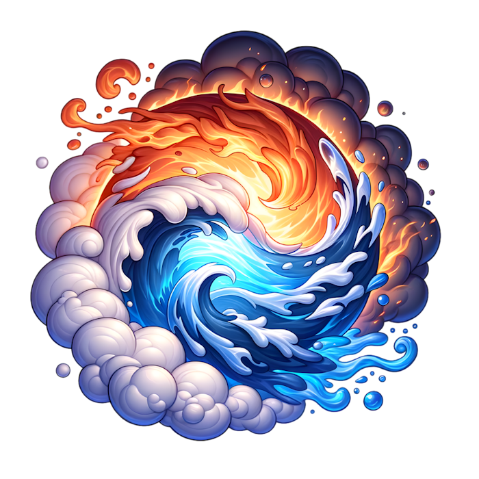 Fire and Water T-shirts